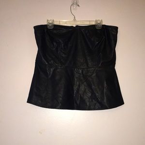 TORRID Black Faux Leather Bustier/ Corset